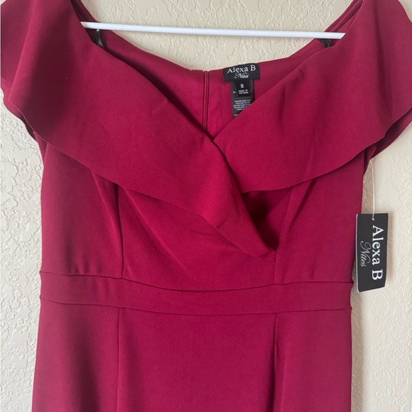 Alexia B Strapless Wine Dress - Picture 3 of 12